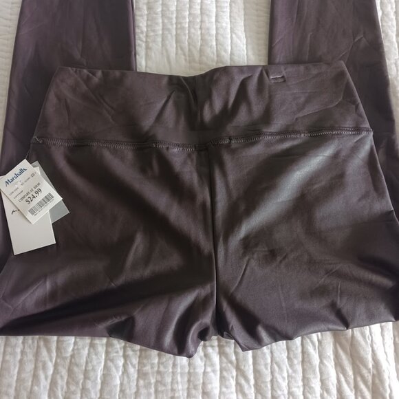 Brown Purple Faux Leather High Waist Pants Leggings Womens L 7 For All Mankind - Picture 4 of 6